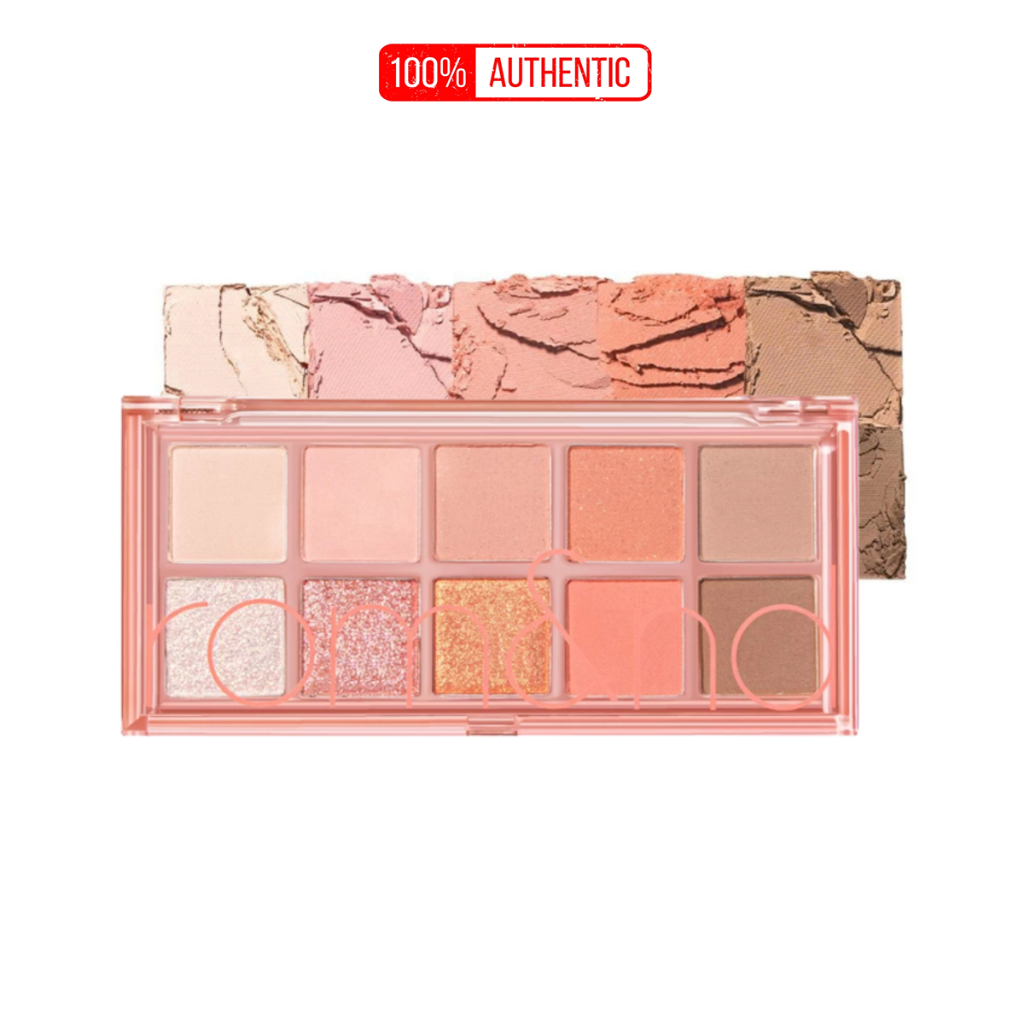 Bảng Phấn Mắt Romand Better Than Palette 08 Peach Dahlia Garden 8.1g Tone Cam Đào 10 Màu Nhũ & Lì