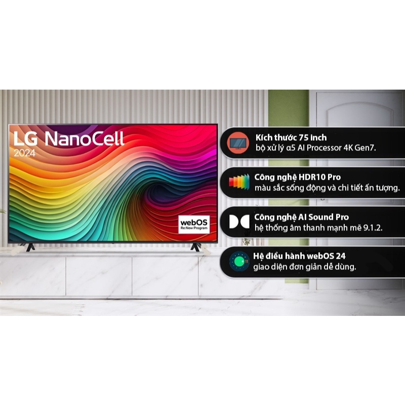 Smart Tivi NanoCell LG 4K 75 inch 75NANO81TSA