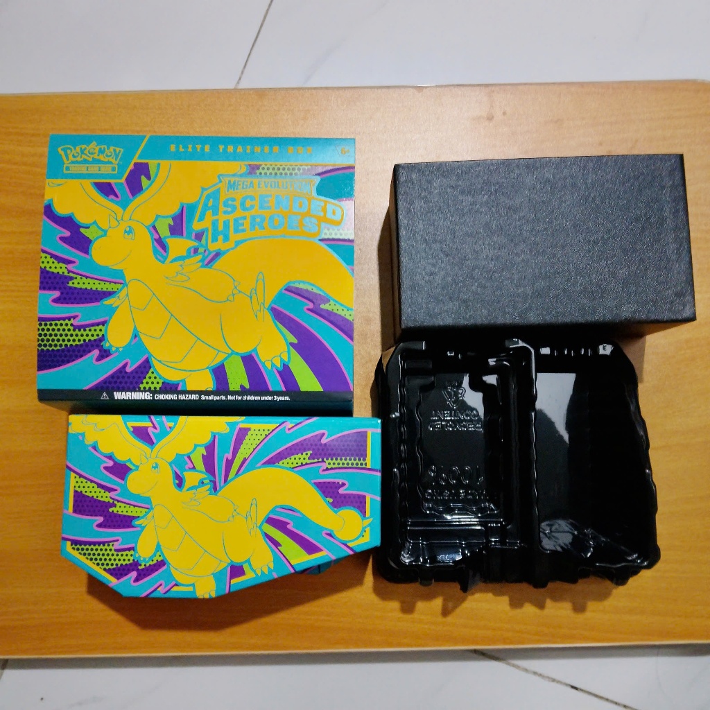 Box ETB rỗng Mega Evolution Ascended Heroes Expansion sức chứa 500 card D41 7-21a1