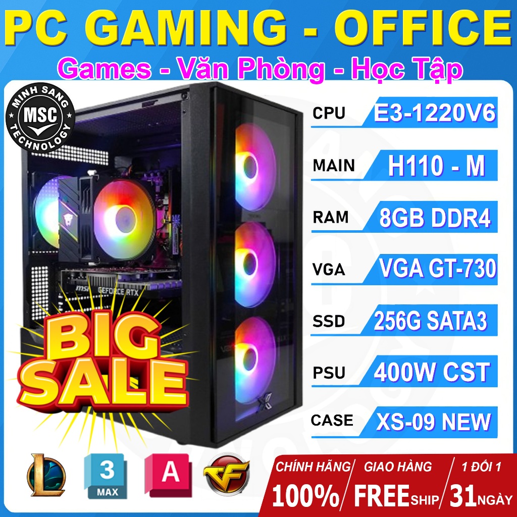 PC GAMING GIÁ RẺ Chơi Game Online LMHT ĐỘT KÍCH AOE Văn Phòng Làm Việc Học Zoom Edit Video Capcut