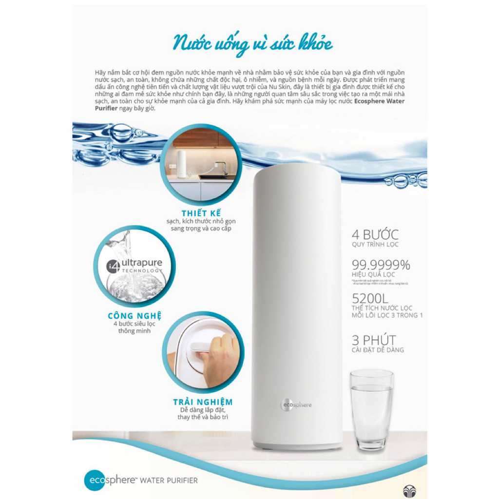 Máy lọc nước thông minh EcoSphere™ I4 Ultra Purification Technology
