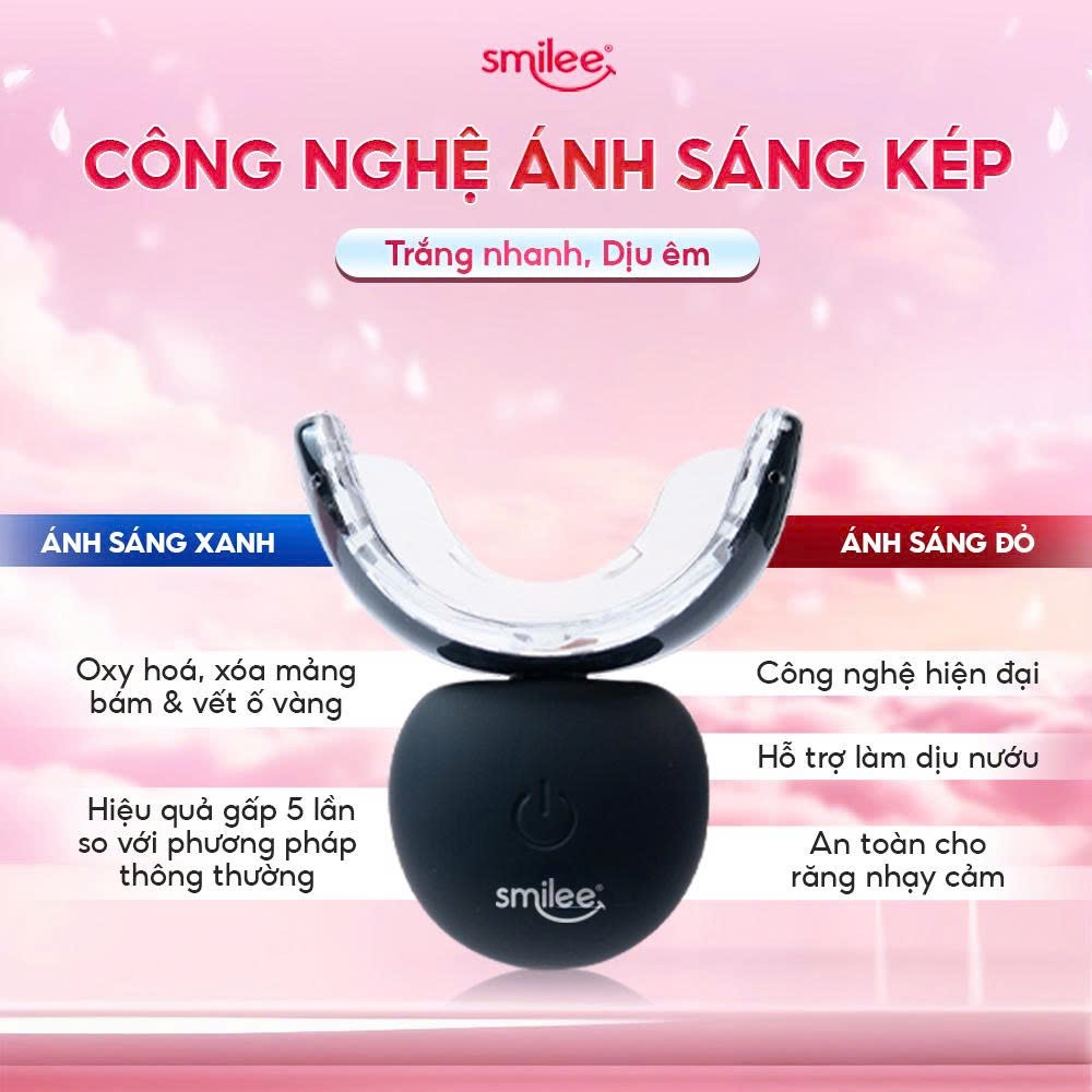 [GIÁ 797K TẠI LIVE SHOP] Trắng răng Smilee Extra, bộ kit làm trắng răng từ 2-6 tone tại nhà, đi kèm 3 bút gel, LIS | BigBuy360 - bigbuy360.vn