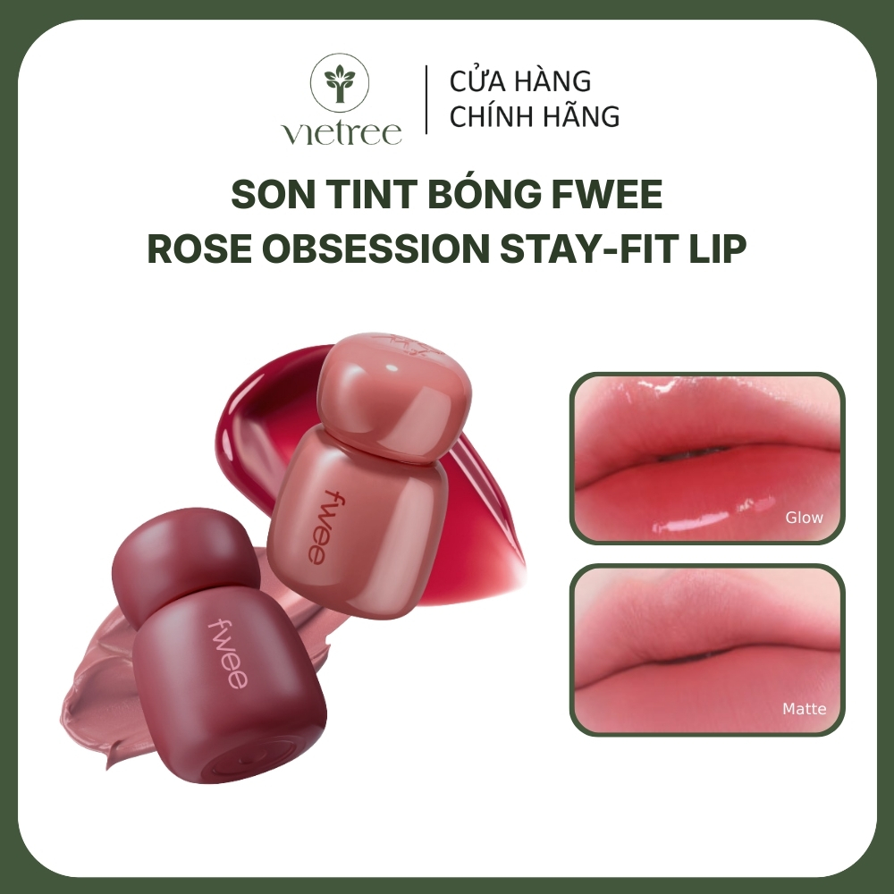 Son tint căng mọng Fwee Rose Obsession Stay-fit Lip Tint, son Hàn Quốc bền màu, không lem (3.6g)