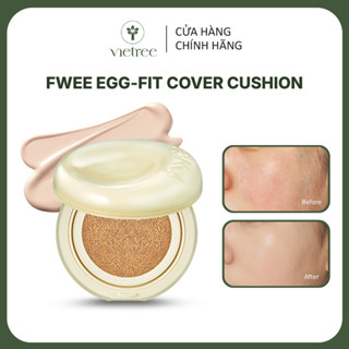 Phấn nước cho da dầu Fwee Cushion Egg fit cover, tạo độ căng bóng tự nhiên tránh mốc nền (13g)