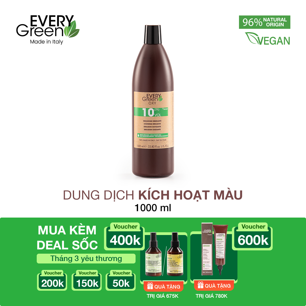 Dung Dịch Kích Hoạt Màu Nhuộm Oxy 10 Vol  EveryGreen 10000ml