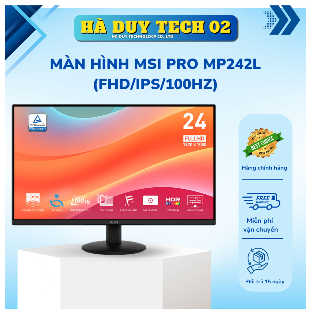 Màn Hình MSI PRO MP242L (FHD/IPS/100HZ) - Chính Hãng - Bảo Hành 24T - Ha Duy Tech