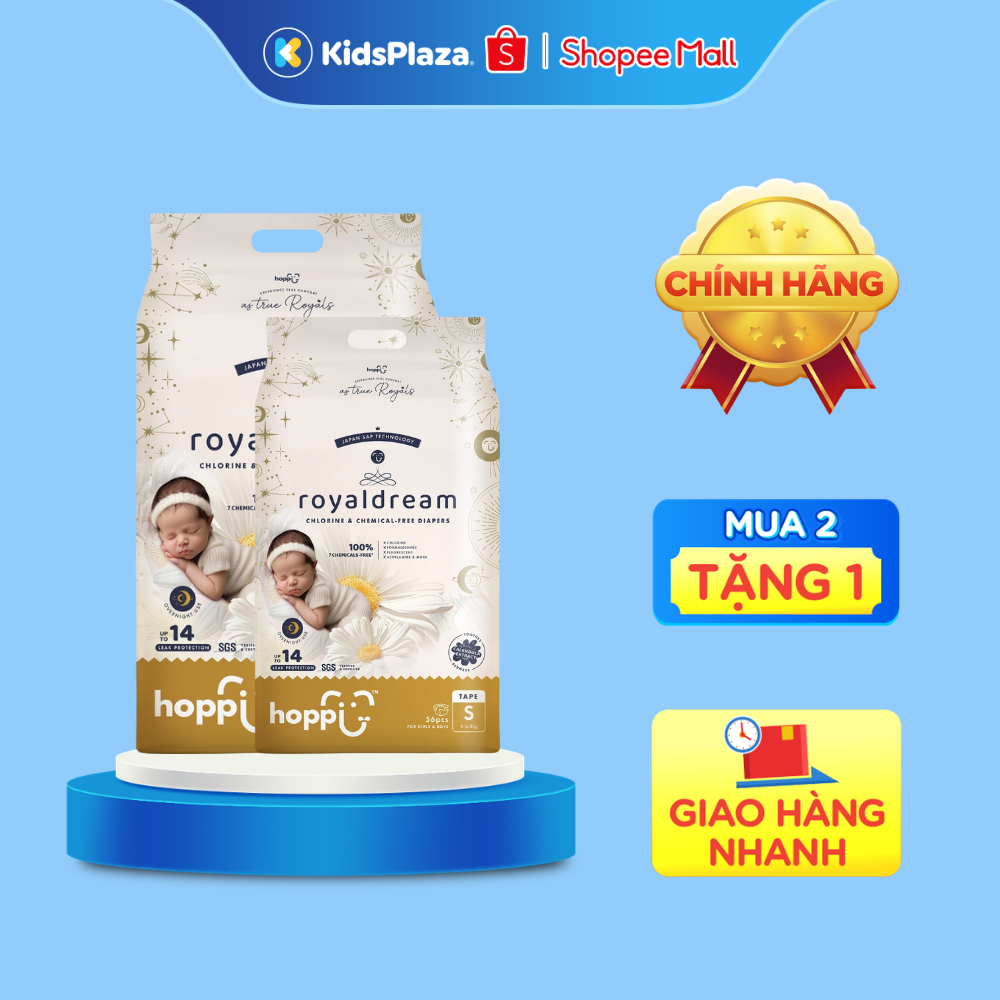 [M2] Bỉm - Tã mùa hè Hoppi ROYALDREAM cao cấp đầy đủ size cho bé