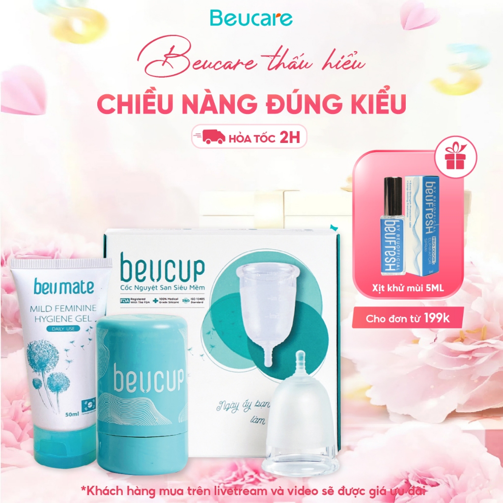 [Độc quyền Livestream] Cốc Nguyệt San BeUcup Silicol Y Tế Wacker Đức Siêu Mềm, Đạt Chuẩn FDA Hoa Kỳ