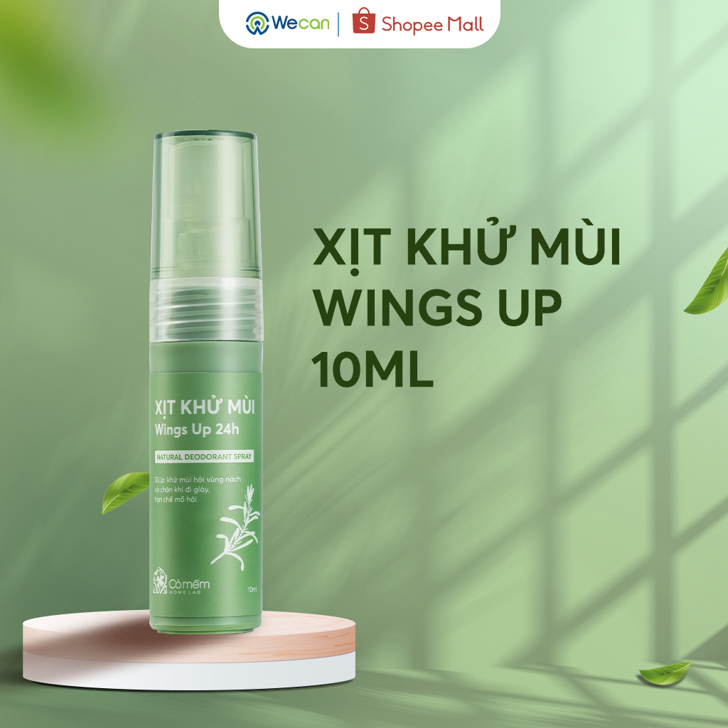 [QUÀ TẶNG KHÔNG BÁN] Wings Up Xịt Khử Mùi 10ML Cỏ Mềm - Khử Mùi Hôi Nách Hôi Chân, Mùi Cơ Thể