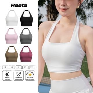 Áo bra thể thao nữ cổ yếm nhún lưng có mút ngực Reeta tập gym,yoga chất vải co giãn,thoáng khí-A3210