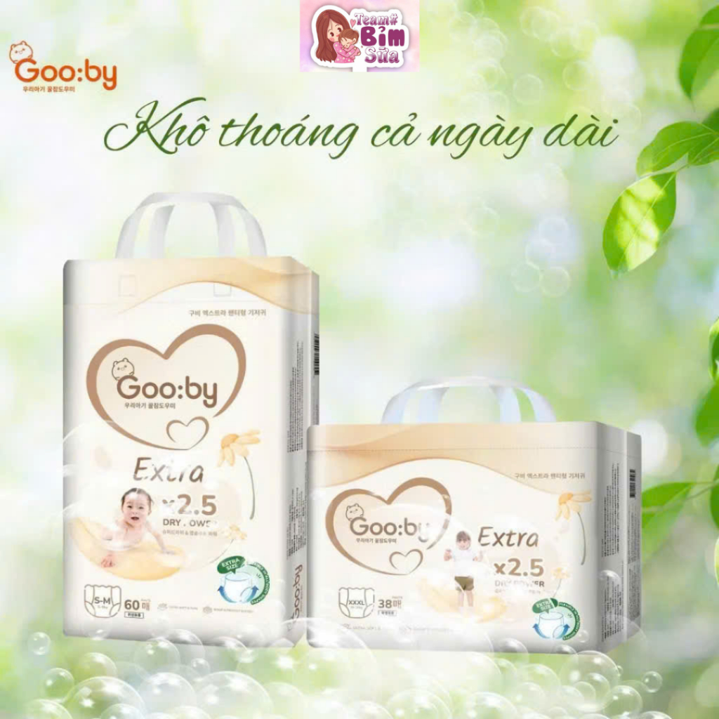 ( Không quà ) Bỉm GOOBY EXTRA dán/quần S66/M60/L52/XL44/XXL40 / XXXL3