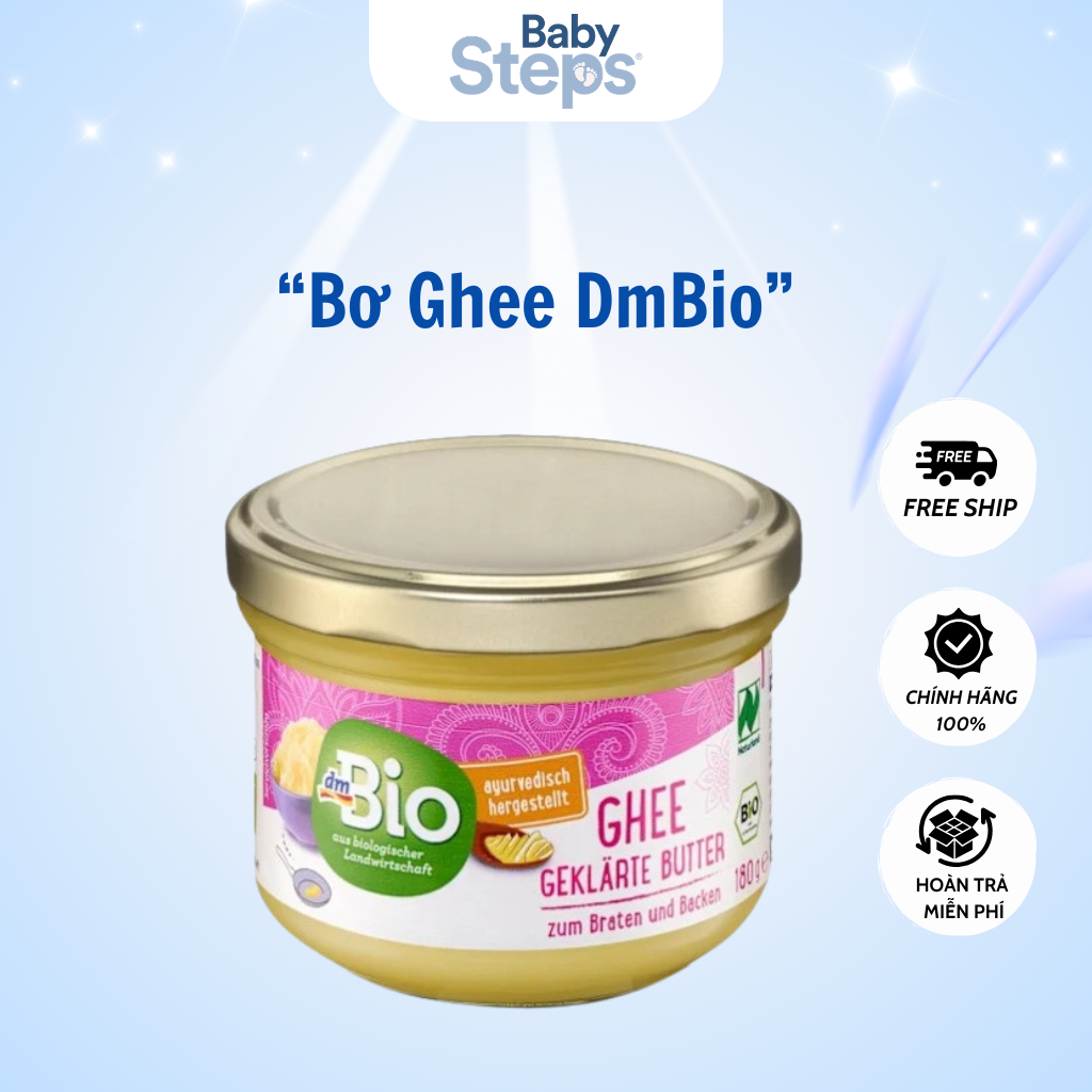 Bơ Ghee hữu cơ cho bé ăn dặm Dm Bio Đức 180g