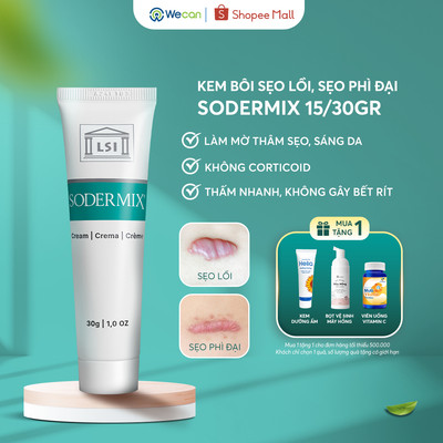 [TẶNG QUÀ] Kem Bôi Hỗ trợ Sẹo Lồi Sẹo Phì Đại SODERMIX 15/30g
