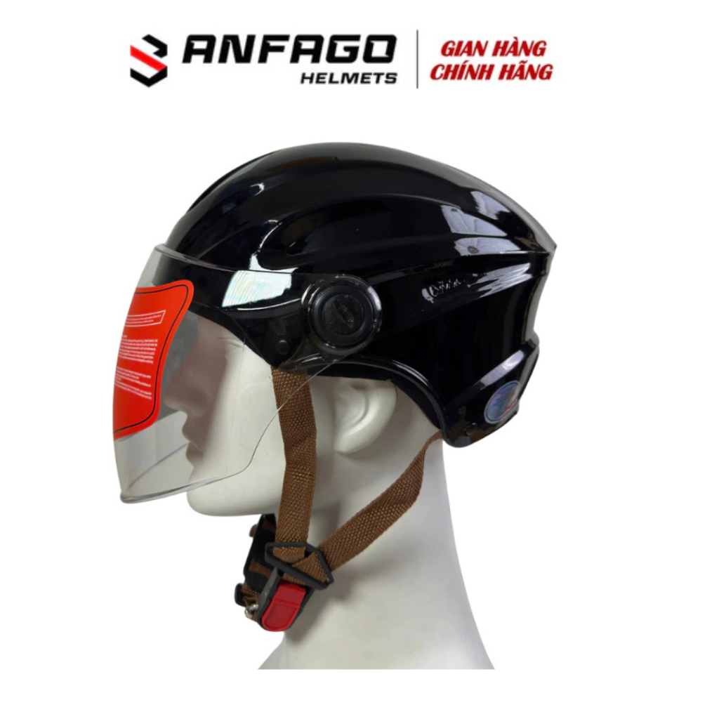 Mũ Bảo Hiểm 1/2 Kính Dài Nam Nữ - Nửa Đầu Kiểu Dáng Phong Cách Thể Thao Giới Trẻ - ANFAGO Helmets (Freesize 55-60cm)