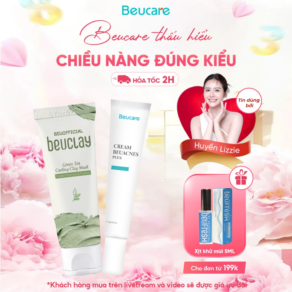 Combo Mặt nạ đất set Beuclay 70g + Gel giảm mụn nhanh 24h Beuacnes plus 15g