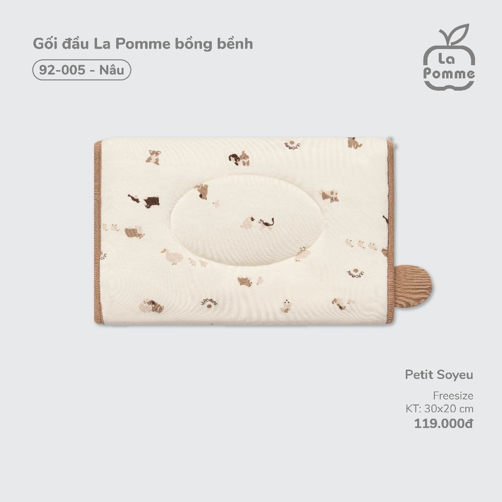 Gối đầu La Pomme bồng bềnh - Sợi Petit Soyeu thoáng mát – Bé trai/gái