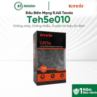Đầu Bấm Mạng RJ45 Tenda Teh5e010 Chống cháy, Chống nhiễu, truyền tín hiệu ổn định | Chính Hãng | Bảo Hành 12 Tháng