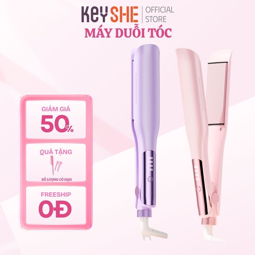Máy duỗi tóc thẳng KEYSHE - tạo mái tóc suôn mượt nhờ công nghệ gốm sứ ceramic chính hãng
