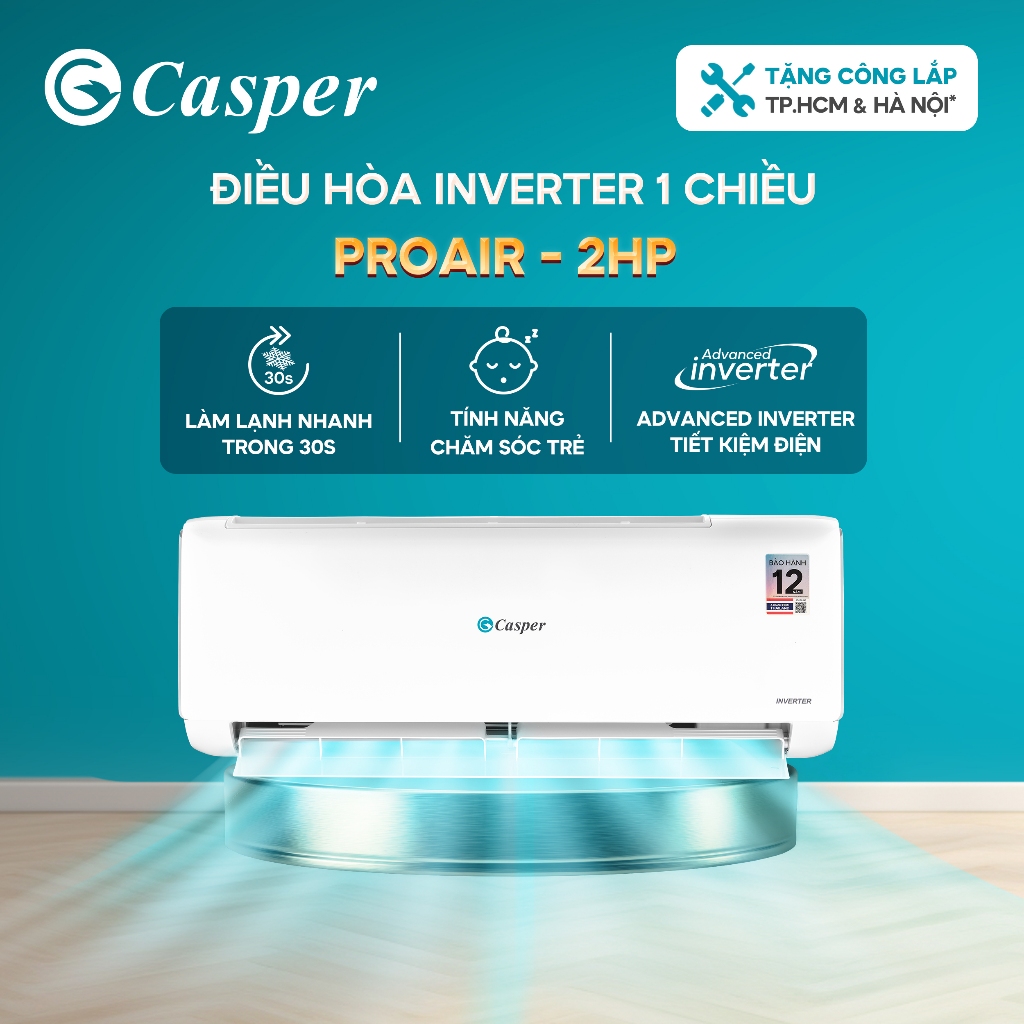 Máy lạnh/ Điều hòa Casper Inverter ProAir 1 chiều 2HP JC-18IU36/MC-18IS33 - Bảo hành 3 năm