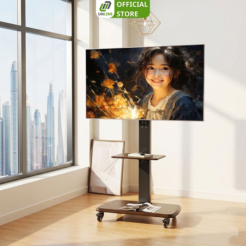 Kệ treo tivi di động 30 - 80INCH có bánh xe dễ dàng di chuyển thương hiệu UNLIMI - GM173