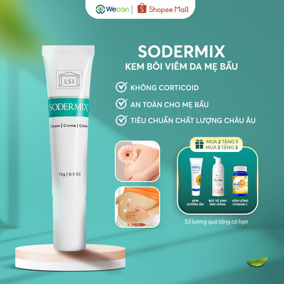 [Mẹ Bầu] Kem Bôi Viêm Da Cơ Địa SODERMIX 15gr Hỗ Trợ Giảm Ngứa Ngáy, Tổ Đỉa, Bong Tróc Sau Sinh