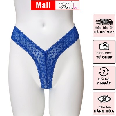 Quần lót nhét mông ren cao cấp WANNABE quần chíp chữ Y ren màu sắc xẻ đáy siêu sexy gợi cảm QLR14
