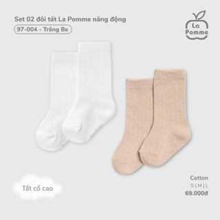Set 02 đôi tất La Pomme năng động - Sợi Cotton mềm mại, thoáng mát – Bé gái/trai