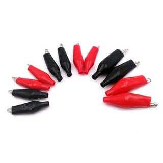 Bộ 10 Kẹp Cá Sấu Bền Chắc 3.5 CM (5 Đỏ- 5 Đen)