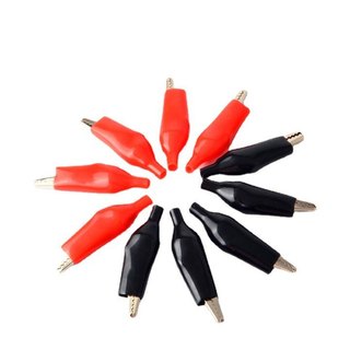 Bộ 10 Kẹp Cá Sấu Bền Chắc 3.5 CM (5 Đỏ- 5 Đen)