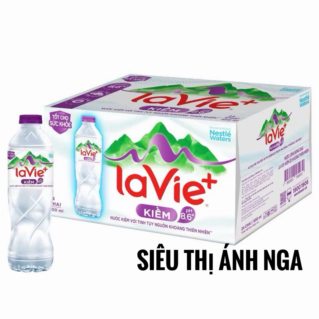 Thùng 24 Chai Nước lavie kiềm 500ml