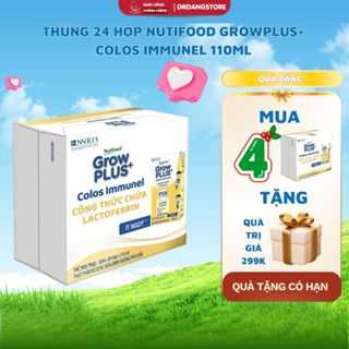 [KOC-Bác sĩ Đăng] Growplus Colos Immunel (Grow vàng) Thùng 24 hộp 110ml sữa công thức pha sẵn