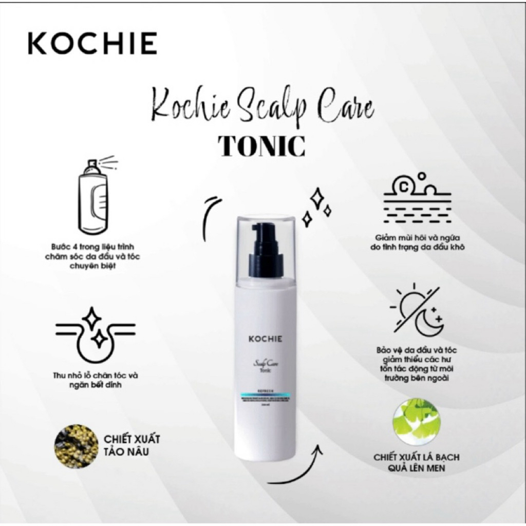 [Chính Hãng]XỊT DƯỠNG DA ĐẦU KÍCH MỌC TÓC KOCHIE SCALP CARE TONIC 200ML