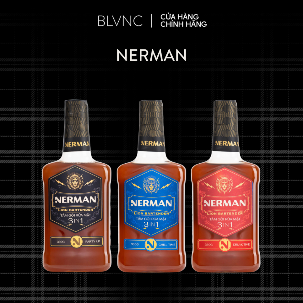 [BLANC] [Hỏa Tốc HCM] Sữa tắm gội 3in1 dành cho nam Nerman Lion Bartender 330g