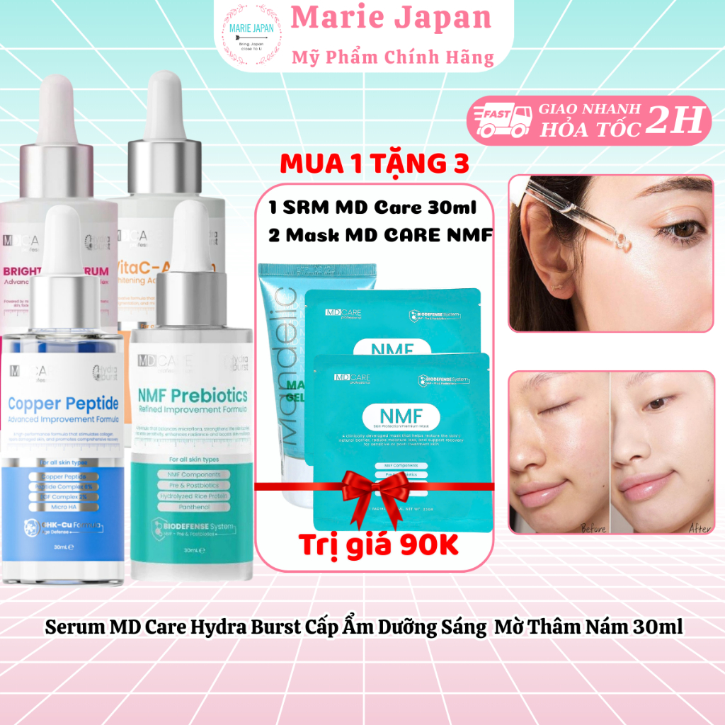 [MUA 1 TẶNG 3] Serum MD Care Hydra Burst Cấp Ẩm Dưỡng Sáng Mờ Thâm Nám 30ml
