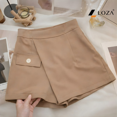 Quần short nữ NS09 giả váy 3 màu đen,nâu,be Loza LQ215