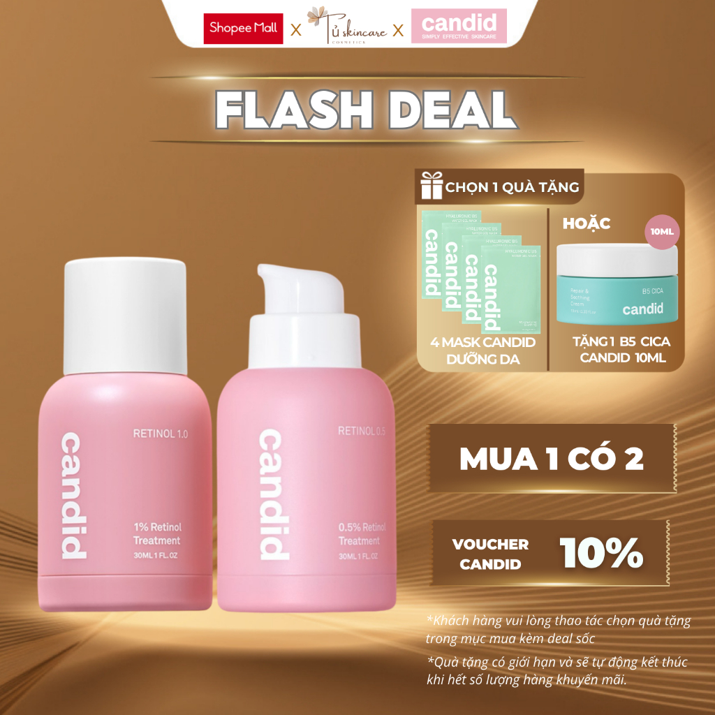 Tinh Chất Retinol Candid Chống Lão Hóa Candid 0.5% Retinol/ 1% Retinol 30ml