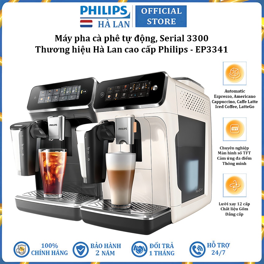 Máy pha cà phê tự động Espresso, Americano, Capuccino, Latte thương hiệu Philips EP3341 Serial 3300 