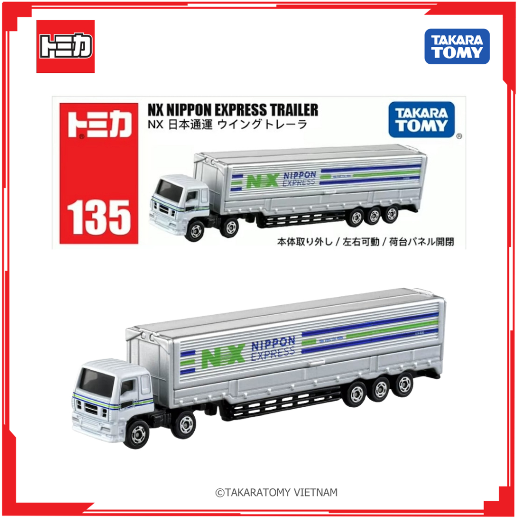 Xe mô hình Long Tomica No.135 Nippon Express Wing Trailer 189404 Fullbox Chính Hãng Takara Tomy - Vi