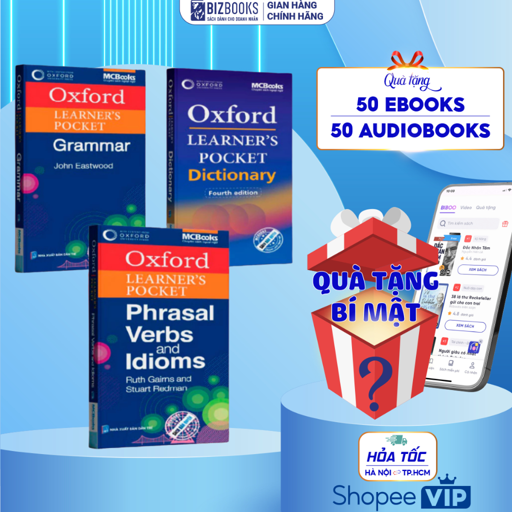 Combo Oxford Learner’s Pocket: Dictionary + Grammar + Phrasal Verbs & Idioms | Bộ Sách Tiếng Anh Bỏ 