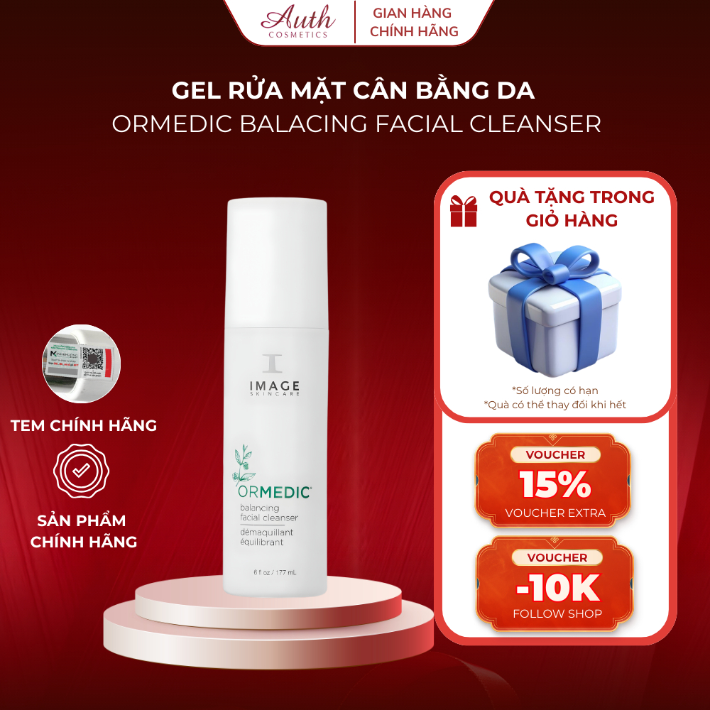 Gel rửa mặt cân bằng da Image ORMEDIC Balancing Facial Cleanser 177ml
