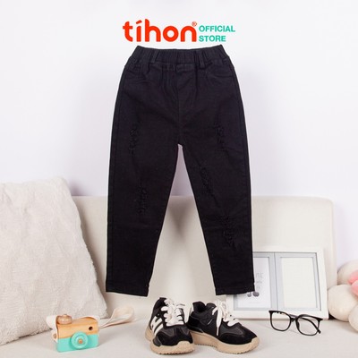 Quần jean bé trai TIHON basic màu trắng đen co giãn bé đi học, đi chơi thoải mái QD0771451