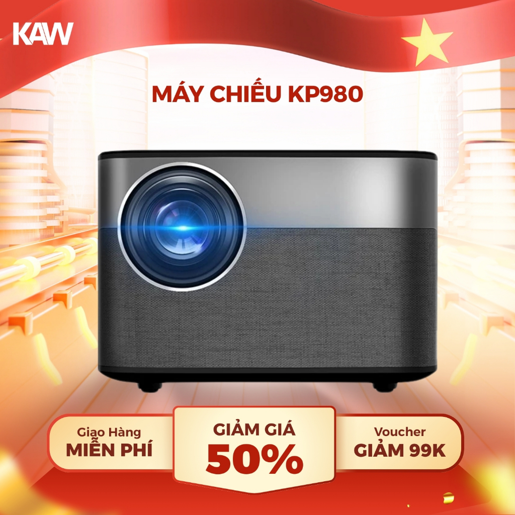 Máy Chiếu Mini KP980 Chất Lượng Video Full HD 1080, Âm Thanh Lớn Hình Ảnh Sống Động Bảo Hành 12 Tháng