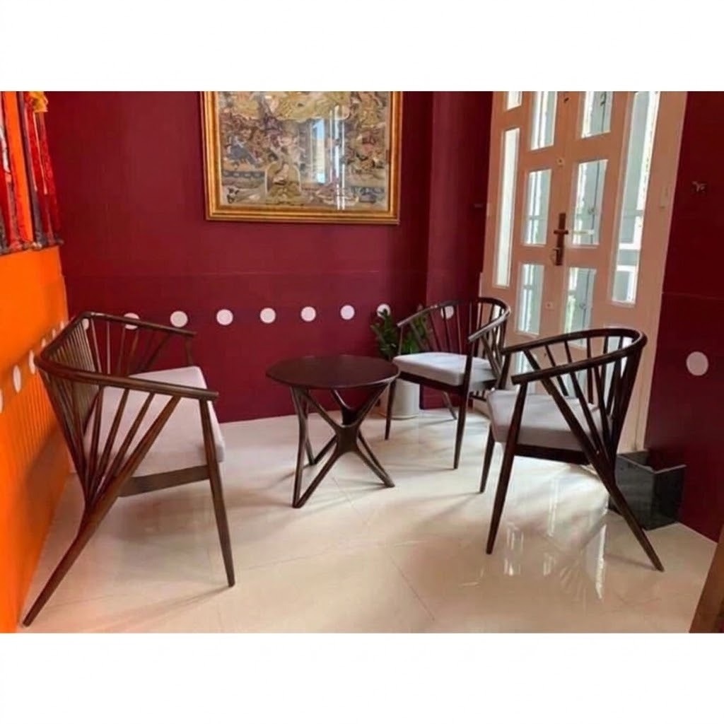 bộ sofa gỗ cf trà sữa, sofa phòng khách