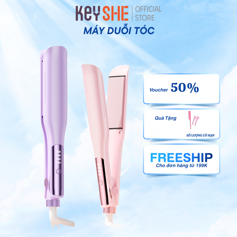 Máy duỗi tóc KEYSHE pinkstyle – ép tóc suôn mượt, bảo vệ tóc bằng công nghệ ceramic chính hãng