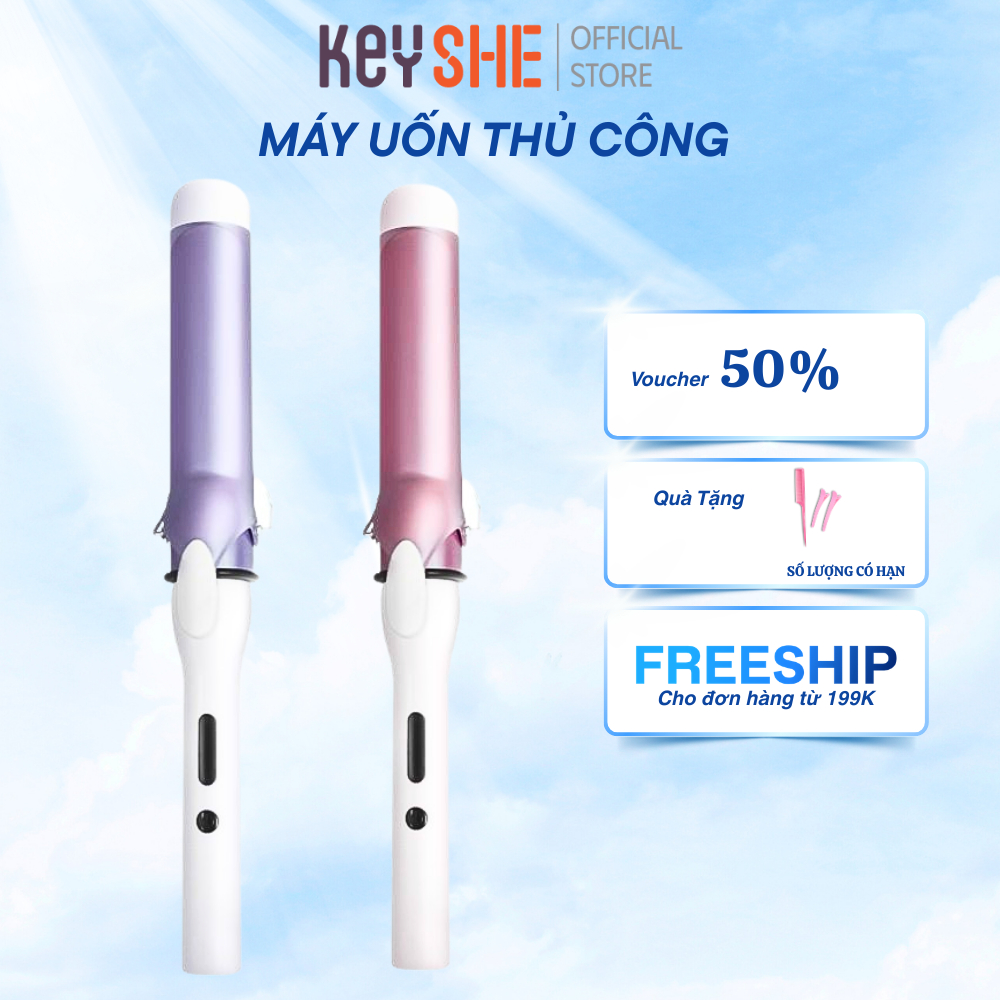 Máy uốn tóc KEYSHE 40mm – Lõi Ceramic phủ ion âm, tạo sóng bóng mượt tự nhiên