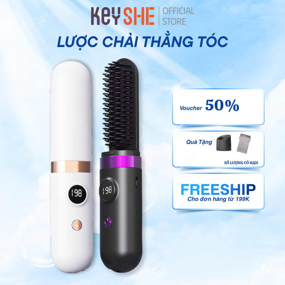 Lược duỗi tóc không dây KeyShe X911 Pro – Sạc nhanh 5V2A, giữ tóc mềm và khỏe chính hãng