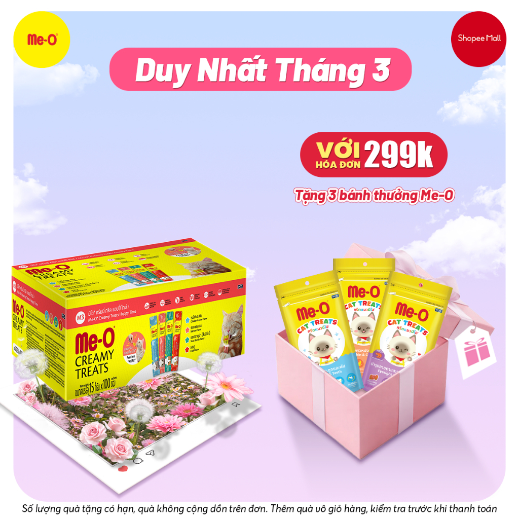 [Tặng 3 Bánh Thưởng] [200 thanh súp thưởng] Combo 2 thùng súp thưởng cho mèo Me-O [4 vị truyền thống