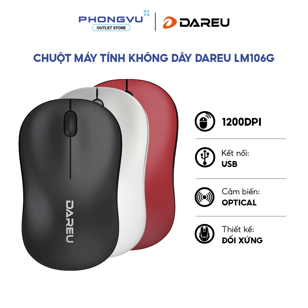 Chuột máy tính không dây DAREU LM106G (Bảo hành 24 tháng) | BigBuy360 - bigbuy360.vn