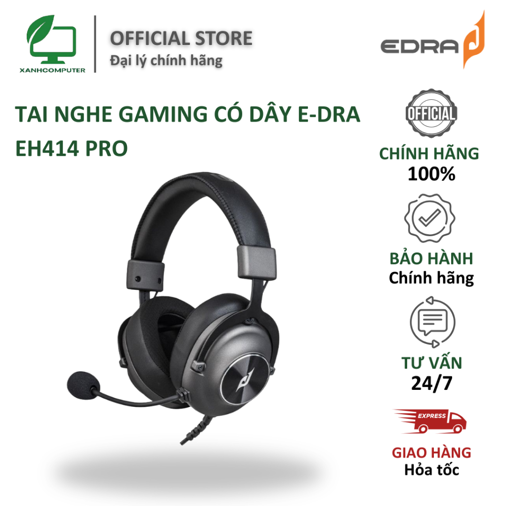 Tai nghe gaming có dây E-dra EH414 Pro Usb 7.1 - Hàng chính hãng