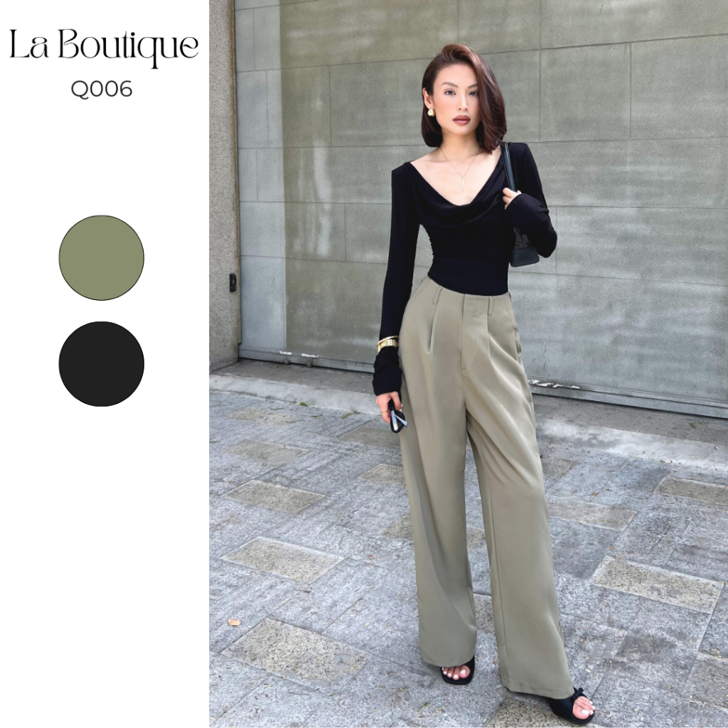 Quần Tây Cạp Cao Ống Suông Đơn Giản Thoải Mái La Boutique Q006 | BigBuy360 - bigbuy360.vn